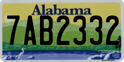 AL license plate 7AB2332