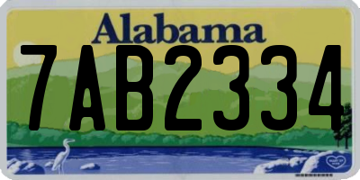 AL license plate 7AB2334
