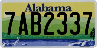 AL license plate 7AB2337