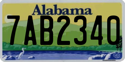 AL license plate 7AB2340