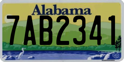AL license plate 7AB2341