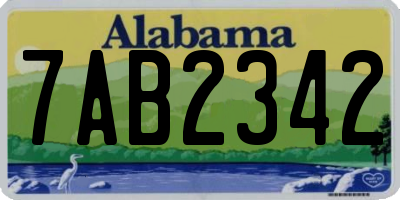 AL license plate 7AB2342