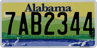 AL license plate 7AB2344