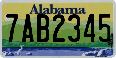 AL license plate 7AB2345