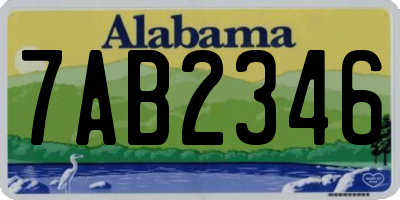 AL license plate 7AB2346
