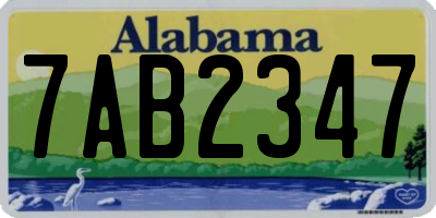 AL license plate 7AB2347