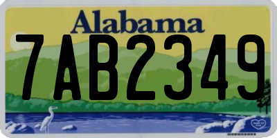 AL license plate 7AB2349