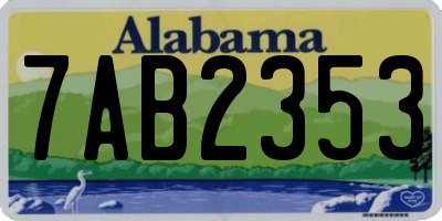 AL license plate 7AB2353