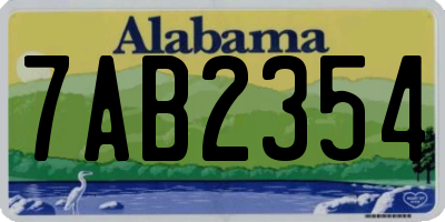 AL license plate 7AB2354