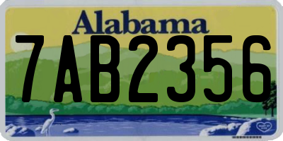 AL license plate 7AB2356