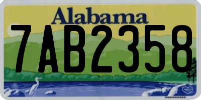 AL license plate 7AB2358