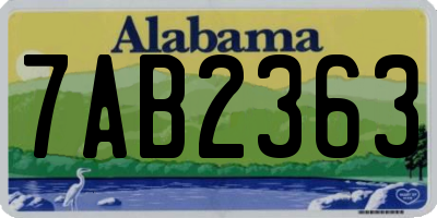 AL license plate 7AB2363