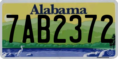 AL license plate 7AB2372