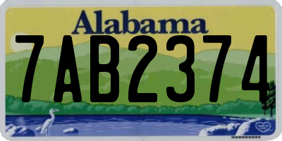 AL license plate 7AB2374