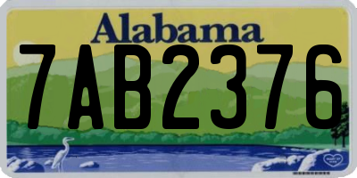 AL license plate 7AB2376