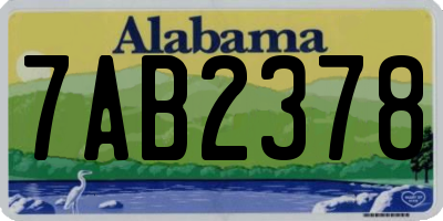 AL license plate 7AB2378