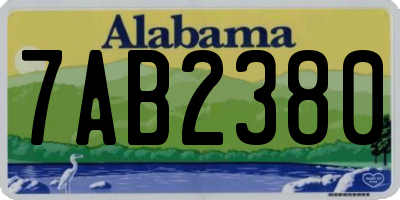 AL license plate 7AB2380