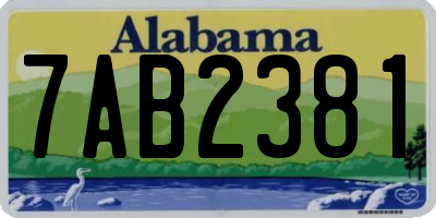 AL license plate 7AB2381