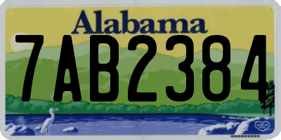 AL license plate 7AB2384