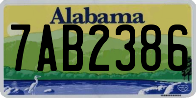 AL license plate 7AB2386