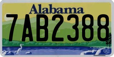 AL license plate 7AB2388