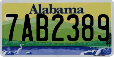 AL license plate 7AB2389