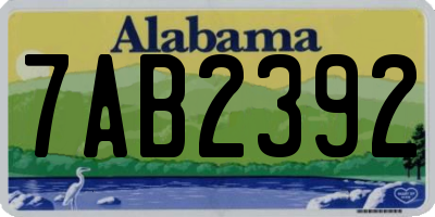 AL license plate 7AB2392