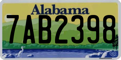 AL license plate 7AB2398