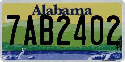 AL license plate 7AB2402