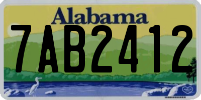 AL license plate 7AB2412