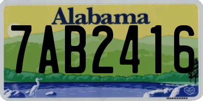 AL license plate 7AB2416