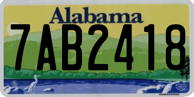 AL license plate 7AB2418