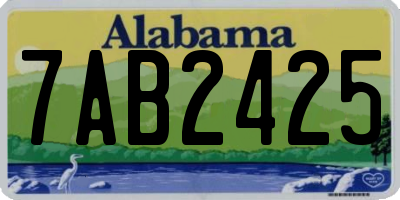 AL license plate 7AB2425