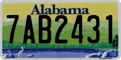 AL license plate 7AB2431