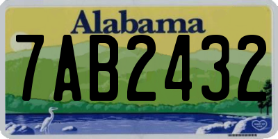 AL license plate 7AB2432
