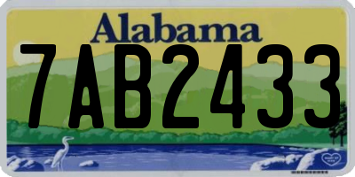 AL license plate 7AB2433
