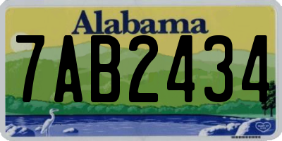 AL license plate 7AB2434