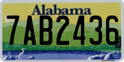 AL license plate 7AB2436