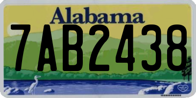 AL license plate 7AB2438