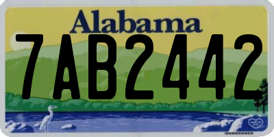 AL license plate 7AB2442