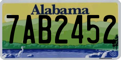 AL license plate 7AB2452