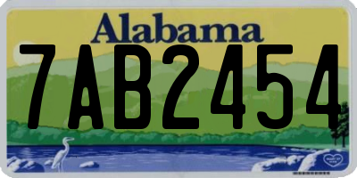AL license plate 7AB2454