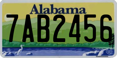 AL license plate 7AB2456