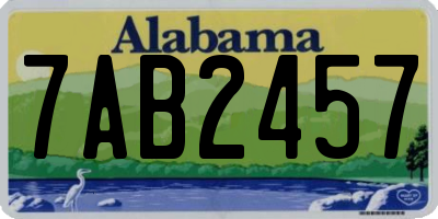 AL license plate 7AB2457