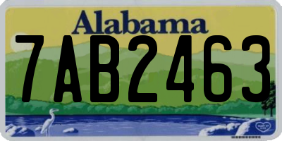 AL license plate 7AB2463
