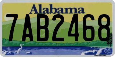 AL license plate 7AB2468