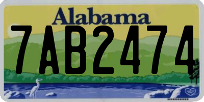 AL license plate 7AB2474