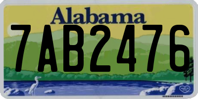 AL license plate 7AB2476