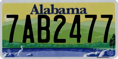 AL license plate 7AB2477