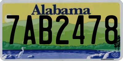 AL license plate 7AB2478